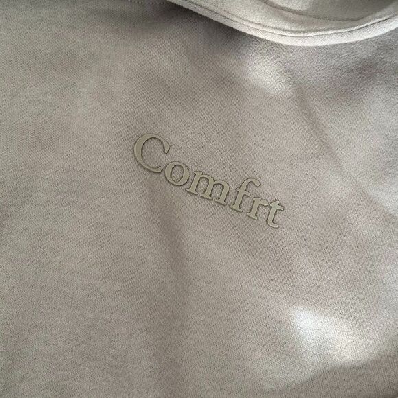 NEW Comfrt Minimalist Cement Gray Oversized Baggy Weighted Unisex Relax Hoodie - Picture 3 of 8